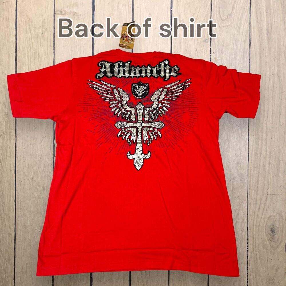 Winged Cross Red T Shirt Sz XXL Ablanche Y2K Vintage New With Tags 2XL